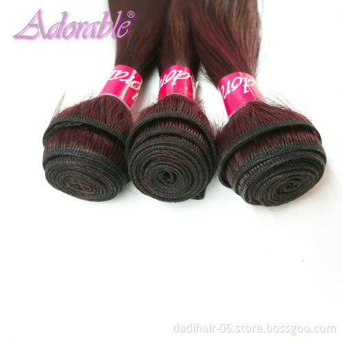 wholesale silk straight ombre two tone color hair weaving,double sewing heat resistant fiber red synthetic hair bundles T1bbug